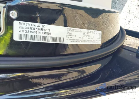 2021 Chrysler Pacifica Hybrid Touring L из США, поврежденный, VIN 2C4RC1L75MR599373